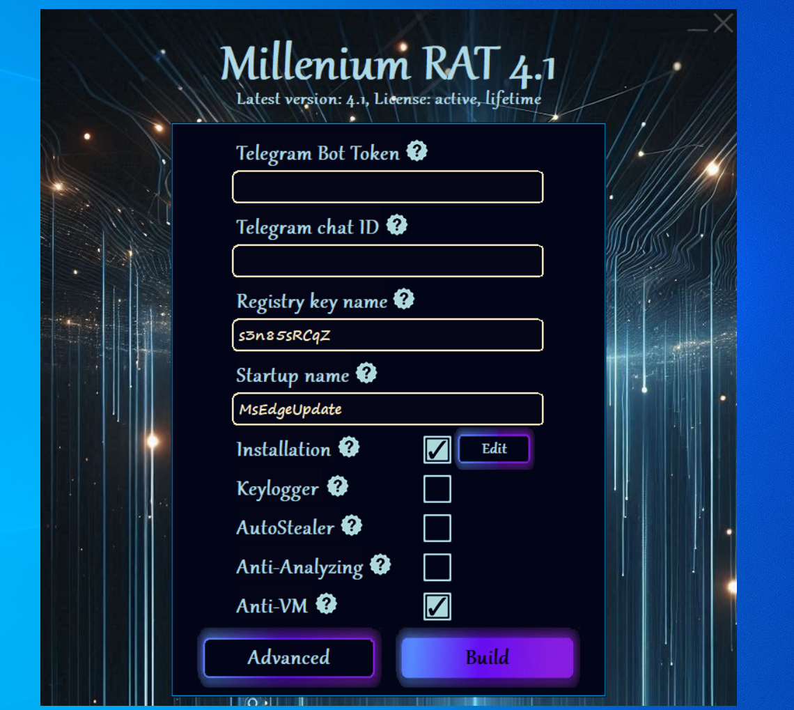 Millenium RAT builder