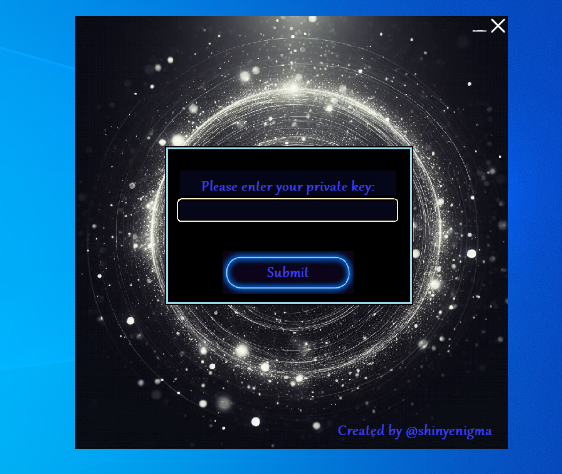 DotStealer welcome screen